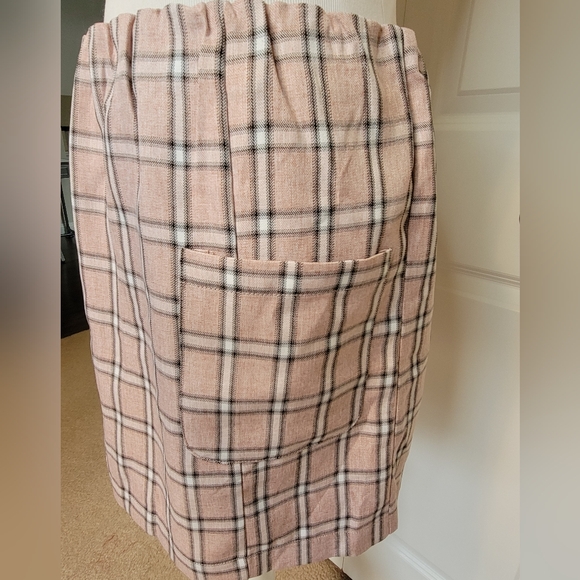 NWT! Mi Ami Women's Lined Pink Plaid Mini Skirt with Pockets - L - Picture 10 of 11